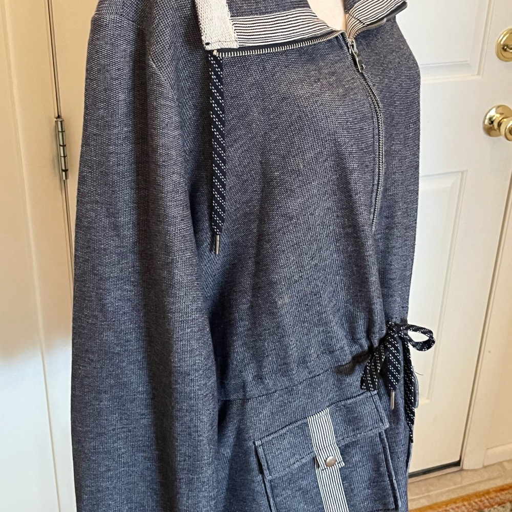 Ruby Rd Zip-Up Navy White Jacket 2X - Picture 4 of 7